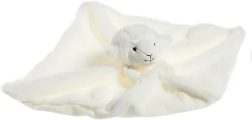 Vista 6 de Apricot Lamb Manta de felpa de lujo de oveja blanca de cordero blanco, manta de seguridad con animales de peluche, manta de personaje para el cuarto