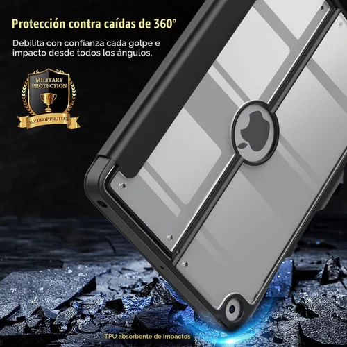 Vista 8 de MoKo - Funda para iPad de 9ª/8ª/7ª generación de 10.2 pulgadas con soporte para lápices Full Heavy Duty Case for iPad 10.2 2021/2020/2019 with