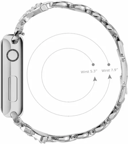 Vista 5 de SaNgaiMEi Correa compatible con Apple Watch Ultra Band de 1.929 in 1.772 in 1.732 in 1.654 in 1.614 in 1.575 in 1.496 in Correa de acero inoxidable