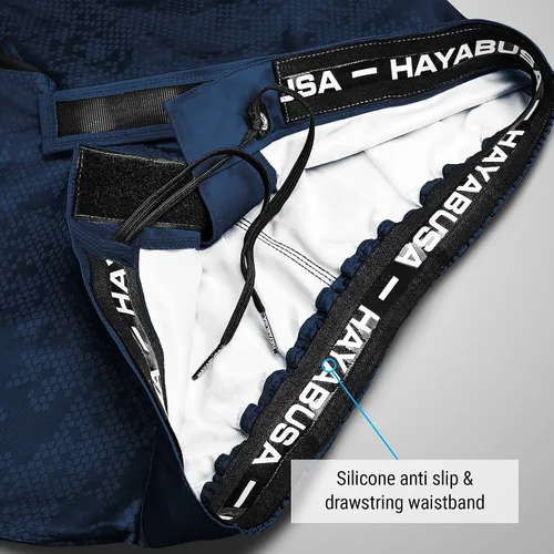 Vista 2 de Hayabusa Pantalones cortos Hexagonales para ejercitarse y practicar MMA.