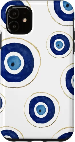 Vista 8 de Funda para teléfono con diseño de amuleto contra el mal de ojo, color blanco para iPhone 17
