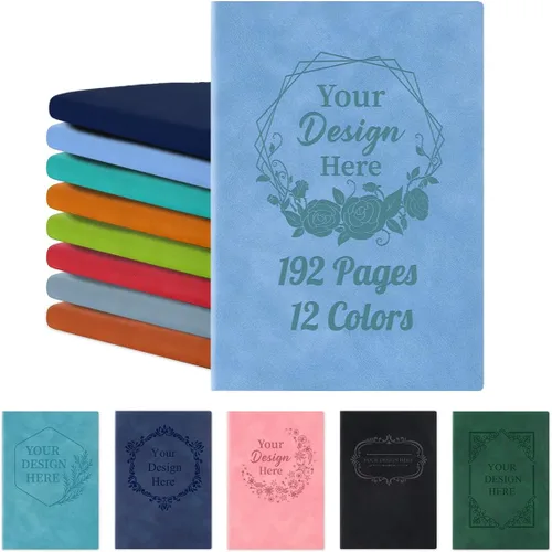 Vista 8 de Cuaderno de viaje personalizado de cuero para hombres y mujeres, grabado con nombre, logotipo, regalos personalizados para profesores, estudiantes