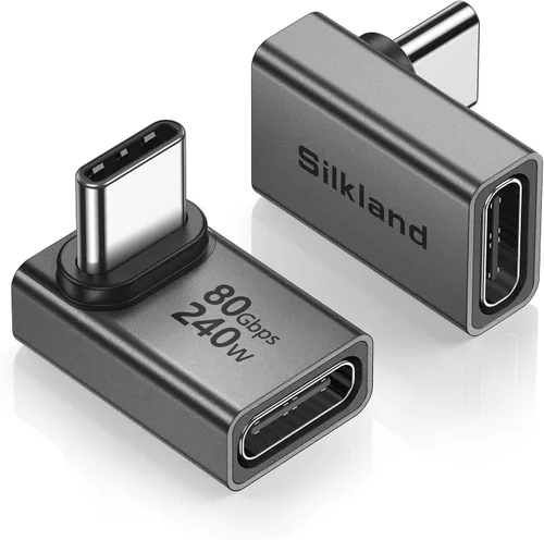 Vista 9 de Silkland Adaptador de ángulo recto de 90 grados USB C de 40 Gbps, 2