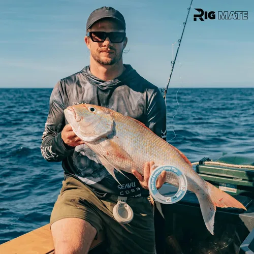 Vista 6 de Aparejos de bucle colgante preatados de 60 libras. Carrete de línea de pesca. Bucles separados 18 pulgadas con tamaño de bucle de 5.5 pulgadas.