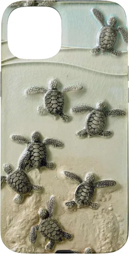 Vista 9 de Funda para iPhone 17, diseño de tortugas marinas color verde bebé