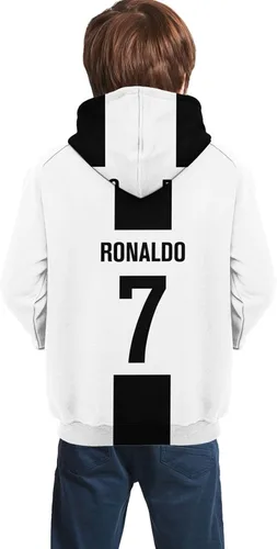 Vista 2 de Ronaldo 7 Cr7 - Suéter con capucha para adolescentes niños y niñas con bolsillo