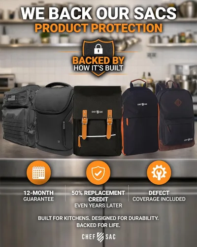 Vista 8 de Chef Sac Mochila para cuchillos de chef con 10 protectores de cuchillos incluidos