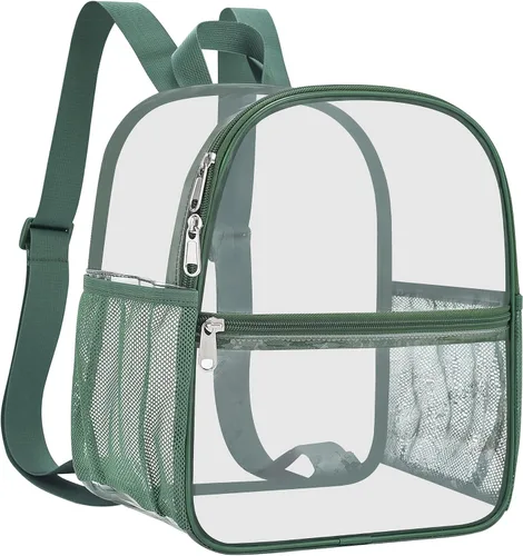 Vista 15 de Mochila deportiva transparente para eventos en estadios de 12 x 12 x 6 pulgadas, pequeña para ventiladores, conciertos, playa, trabajo, viajes