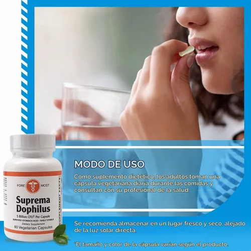 Vista 5 de Holistic Health Suprema Dophilus 60 Cápsulas Vegetarianas