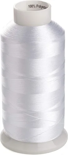 Vista 4 de Simthread 2 bobinas enormes hilo de bobina 60WT blanco y negro 5500 yardas 1 blanco 1 negro