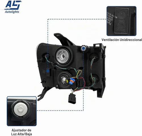 Vista 4 de AS Conjunto de faros delanteros compatible con 2007 2008 2009 2010 2011 2012 2013 2014 Sierra/07-13 GMC Sierra 1500/07-14 GMC Sierra 1500HD 2500HD