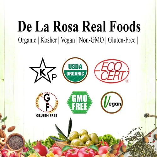 Vista 3 de Aceite de oliva virgen extra 100% orgánico - De La Rosa 1 litro - Primero prensado en frío, vegano, sin gluten y kosher Afrutado y con cuerpo