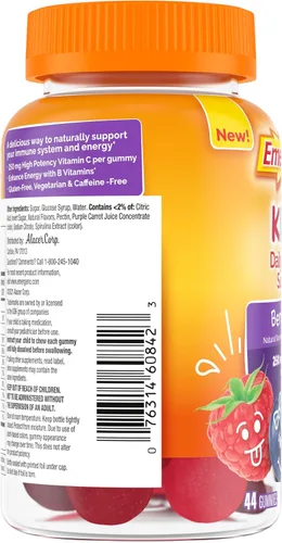 Vista 8 de Emergen-C Kidz - Suplementos dietéticos diarios de apoyo inmunológico, gomitas saborizadas con vitamina C y vitaminas B para apoyo inmunológico