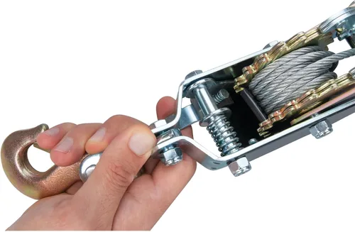 Vista 7 de Performance Tool – Tirador de engranajes dual de 50-100 – Cabrestante de capacidad de 2 toneladas con cable de aeronave de 6