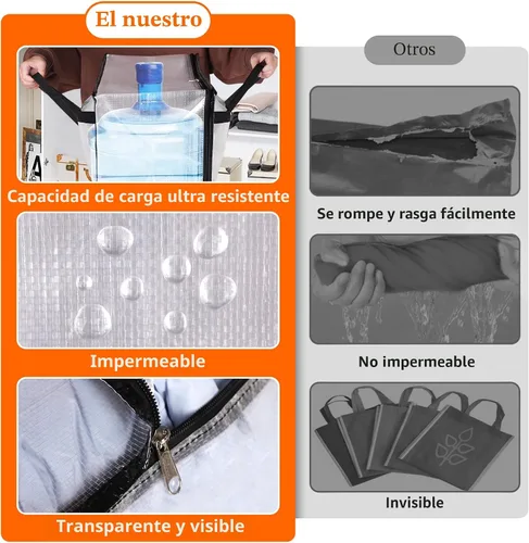 Vista 5 de TasticTotes Paquete de 4 bolsas de almacenamiento transparentes para edredón, ropa y ropa de cama, almacenamiento de mantas de plástico