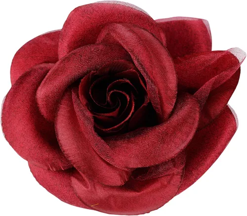 Vista 16 de Broche Multifuncional para Mujer con Flor Rosa de Pétalos Transparentes Pin Clip para Cabello