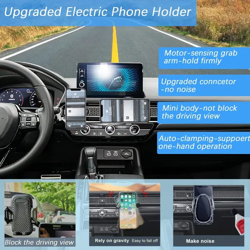 Vista 5 de Soporte de teléfono personalizado (tecnología de sujeción automática) compatible con Nissan Sentra 2020-2025, manos libres de cuna de sujeción