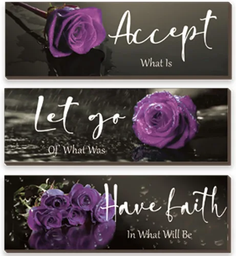 Vista 17 de ZINYAZHE 3 Piezas de Decoración de Pared en Blanco y Negro, Arte de Pared Inspirador de Flores de Madera, Rosas Blancas para Baño, con Frases Rosa