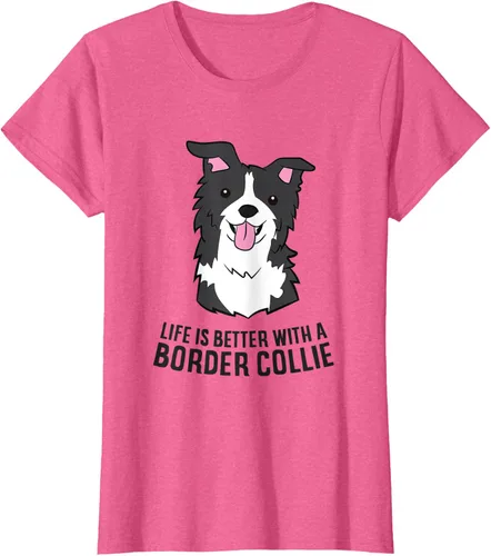 Vista 52 de Camiseta Border Collie Owner Life Is Better With a Border Collie Dog, Blanco, S