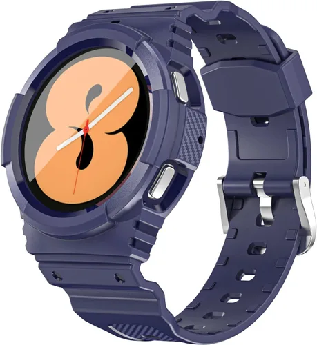Vista 10 de Correa resistente para Samsung Galaxy Watch 4 Classic de 1.575 pulgadas con accesorios de parachoques, funda protectora deportiva a prueba