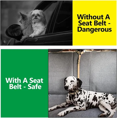 Vista 3 de Plutus Pet Cinturón de seguridad para perro para reposacabezas de automóvil, retención reflectante y ajustable con elástico para mayor seguridad