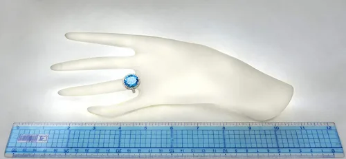 Vista 5 de RB Gems - Anillo de plata de ley 925, ovalado, 0.551 x 0.472in, acabado rodiado, estilo cóctel