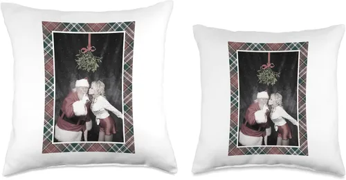 Vista 3 de Dolly Parton Kissing Santa Clause - Almohada de almohada, 16 x 16 pulgadas, multicolor