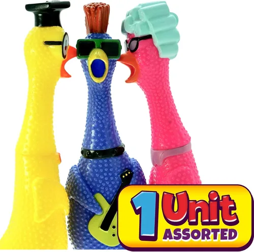 Vista 2 de JA-RU Juguete gigante de pollo gritando (paquete de 1) Juguetes esponjosos de pollo para niños Divertidos regalos de broma y broma Juguete