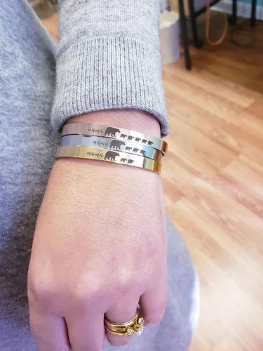 Vista 9 de Mama Bear Cuff Bracelet Mother's Day Gift