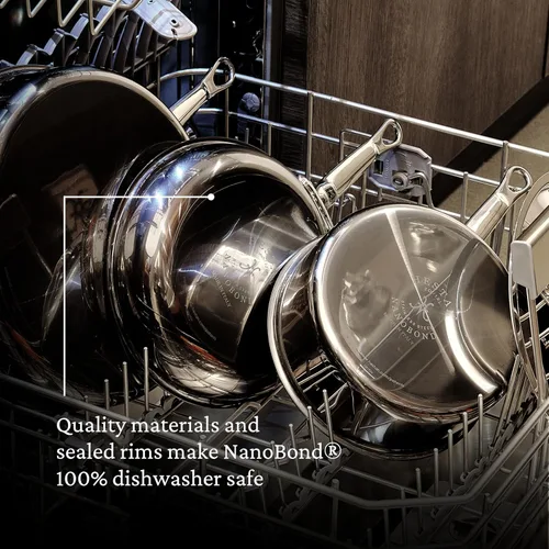 Vista 12 de Hestan NanoBond Molecular - Cacerola de titanio con tapa, 3 cuartos de galón, acero inoxidable sin PFAS, 4 veces más fuerte, apta para horno de 1050