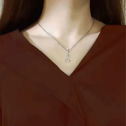 Vista 4 de KunBead Dije de estetoscopio para el día de la enfermera, para mujer, compatible con pulseras Pandora, Cobre, vidrio