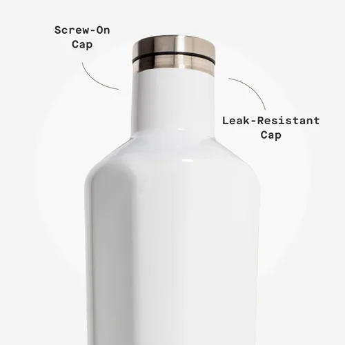 Vista 5 de Botella de agua aislada Corkcicle Classic Canteen - Taza reutilizable de acero inoxidable - Triple aislamiento - Mantiene las bebidas frías durante