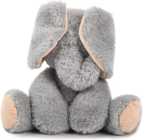 Vista 2 de TCBunny Peluche de elefante bebé para dormir, 11 pulgadas, niños, Aichie (gris)