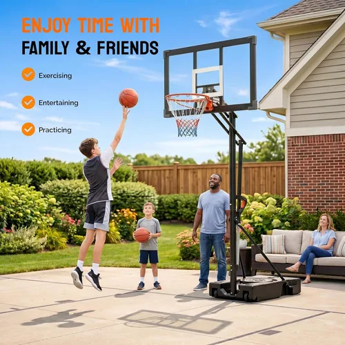 Vista 9 de PEXMOR 4.92-10 FT Portable Basketball Hoop with 44" Backboard for Teens