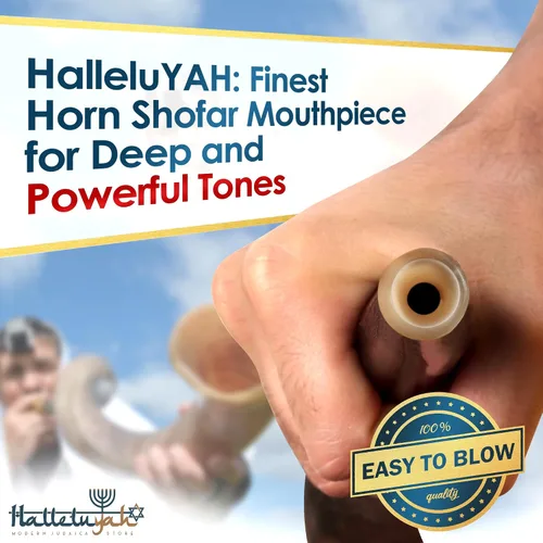 Vista 5 de HalleluYAH Kudu Shofar medio pulido Kosher original De Israel