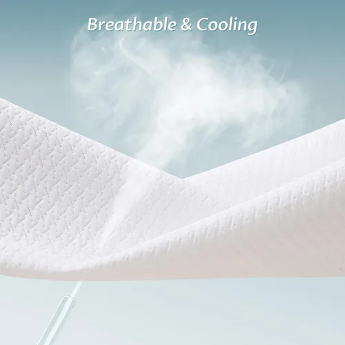 Vista 4 de Reaks Protector de colchón ajustable impermeable para cama tamaño individual, funda de colchón refrescante con bolsillo profundo de hasta 15 pulgadas