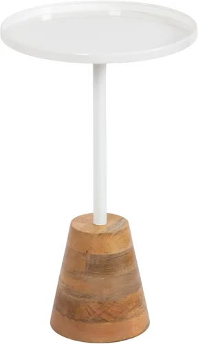 Vista 11 de Kate and Laurel Tira - Mesa auxiliar redonda, 14 x 14 x 24 pulgadas, madera marrón nogal y negro, mesa auxiliar decorativa estilo pedestal para usar