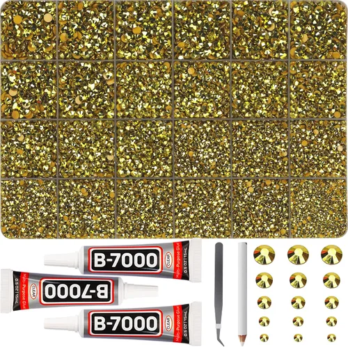 Vista 23 de 11000Pcs Silver Clear Rhinestones Bedazzling Kit, Bedazzled Gems Flatback