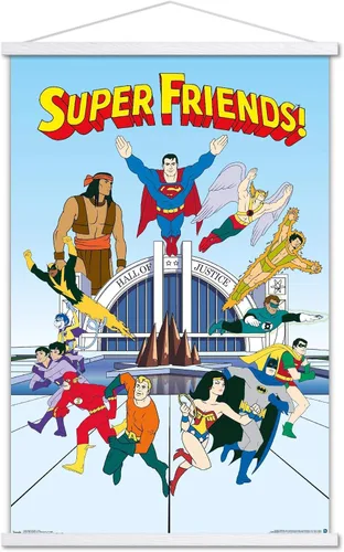 Vista 19 de Trends International DC Comics Super Friends - Póster de pared del equipo, 22.4 pulgadas de largo x 14.7 pulgadas, versión enmarcada de madera
