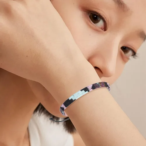 Vista 5 de Pulsera de playa de eslabones para hombres y mujeres, pulseras para hombres, pulseras bohemias hechas a mano, pulseras envolventes de joyería