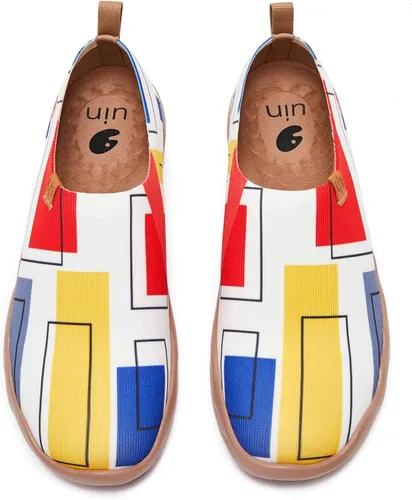 Vista 81 de UIN Zapatos de viaje para caminar para hombre, sin cordones, de lona, informales, ligeros, cómodos y modernos, diseño de perritos felices Ahhhhh