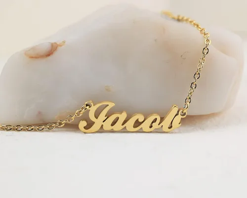 Vista 3 de Collar con nombre grabado personalizado para mujeres y amigas