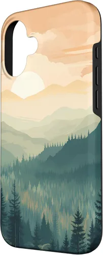 Vista 2 de iPhone 16 Landscape Nature Mountains Trees Case