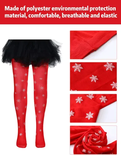 Vista 3 de Boao - 3 leggings de media altura para disfraz, medias de Halloween para niñas, regalos de fiesta de Halloween, 4-8 años de edad