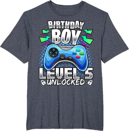 Vista 33 de Camiseta para niños con diseño de videojuegos desbloqueados de nivel 5 Negro
