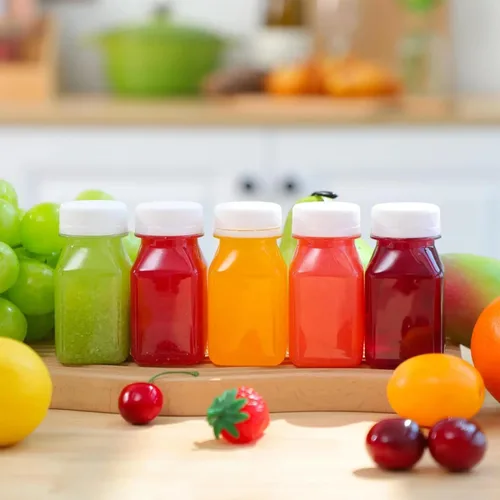 Vista 5 de Norcalway 10 botellas de plástico de 2 onzas con tapas – Ginger Shot – Apto para congelador, a prueba de fugas, sin BPA, botellas de viaje pequeñas