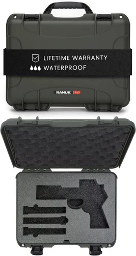 Vista 11 de Nanuk 910 Impermeable 2UP Classic Pistol Estuche Duro - Negro