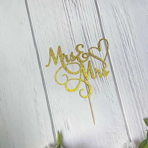 Vista 7 de Decoración para tartas de la señora y la señora, decoración para tartas de boda y aniversario, homosexuales y lesbianas, unión matrimonial LGBT