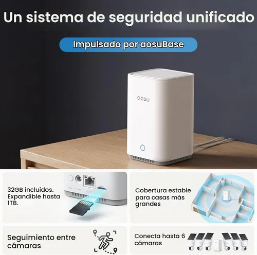 Vista 5 de aosu D1 Max, kit de 2 cámaras, sistema de cámaras de seguridad solar 4K