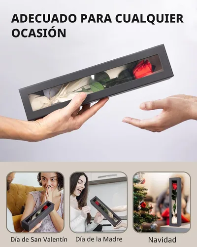 Vista 5 de Flores para Entrega Prime, Rosas Preservadas Regalos de Flores para Mujeres, Rosas Reales Regalos de Rosa Individual para Ella, Regalos